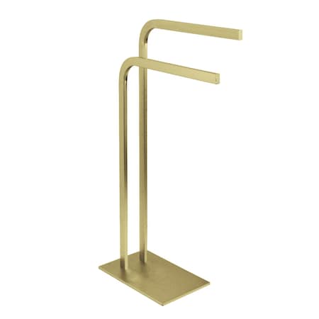 Pedestal Dual Towel Rack, Brushed Brass